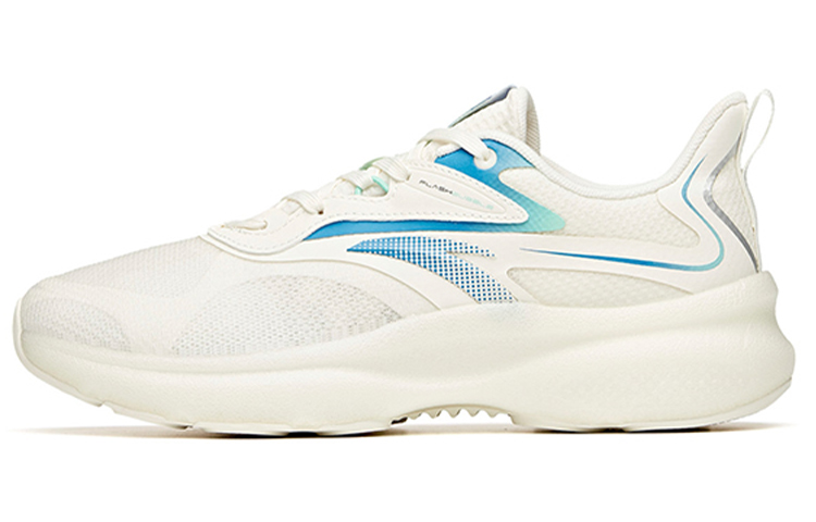 Anta Cushioned Slip-Resistant Abrasion-Resistant Breathable Low-Top Running Shoes Men's White Blue