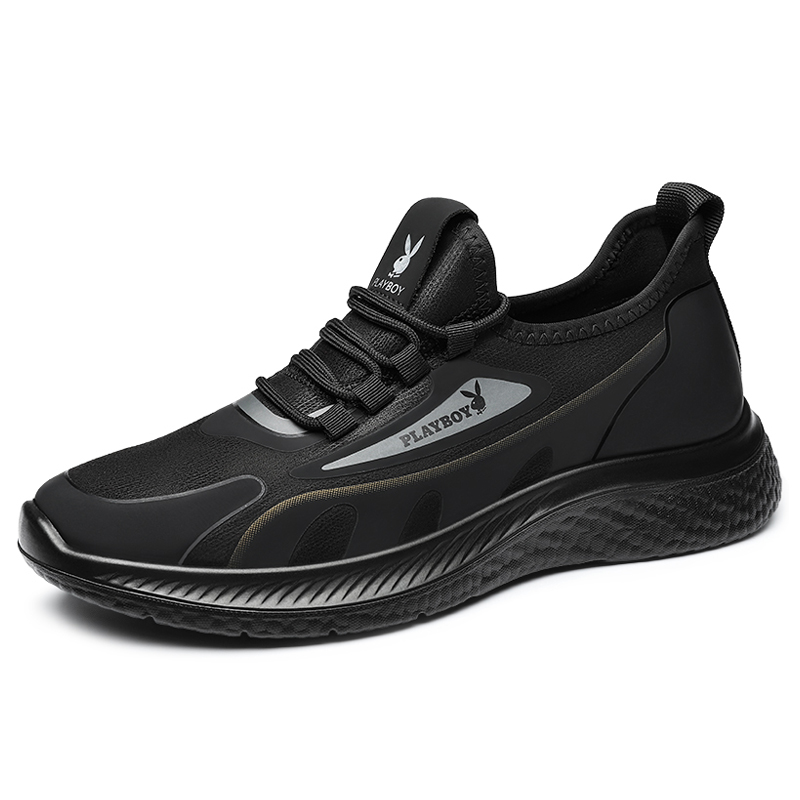 Playboy Playboy Cushioned Wear-Resistant Breathable Low-Top Casual Shoes Men's Black