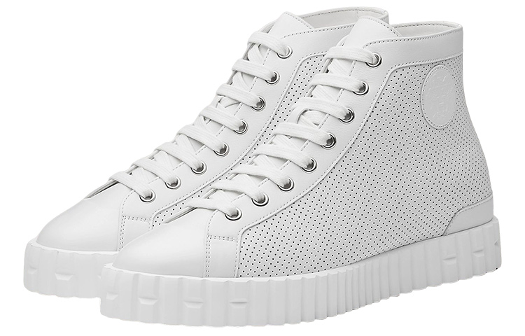 HERMES High Top Stylish Skateboarding Shoes Women's White