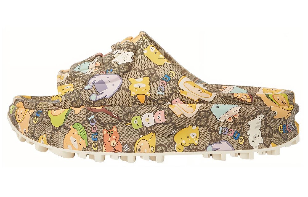 GUCCI Pikarar X GUCCI Women's Slide Sandal 'GG Animal Print' Women's