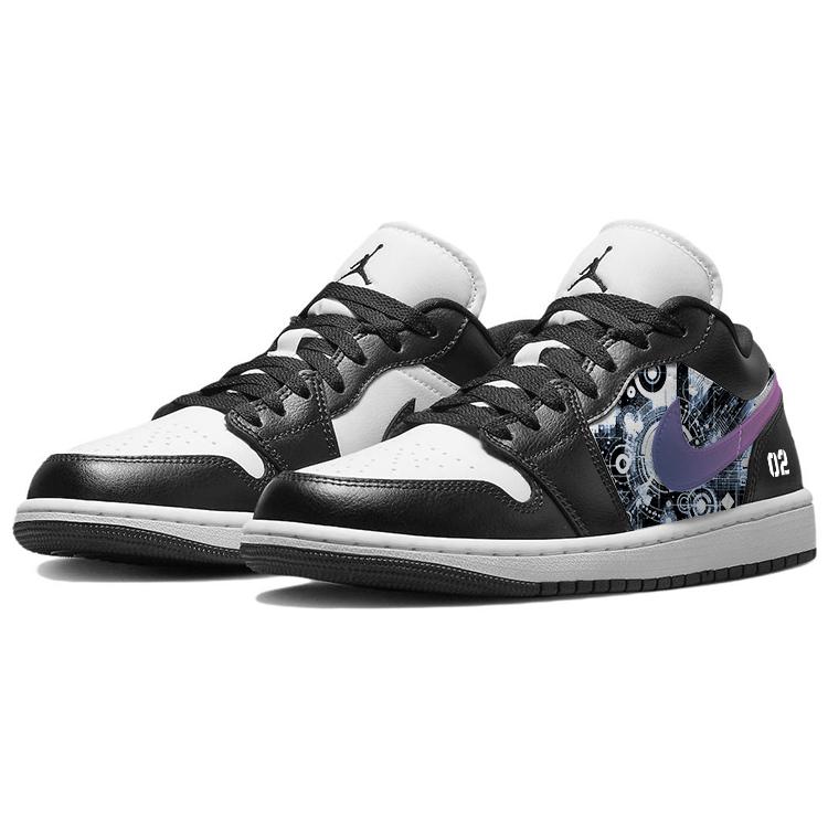 Jordan Air Jordan 1 Wear-Resistant Slip-Resistant Low-Top Vintage Basketball Shoes Women's Black White купить в интернет-магазине Yoocart с быстрой доставкой по России.