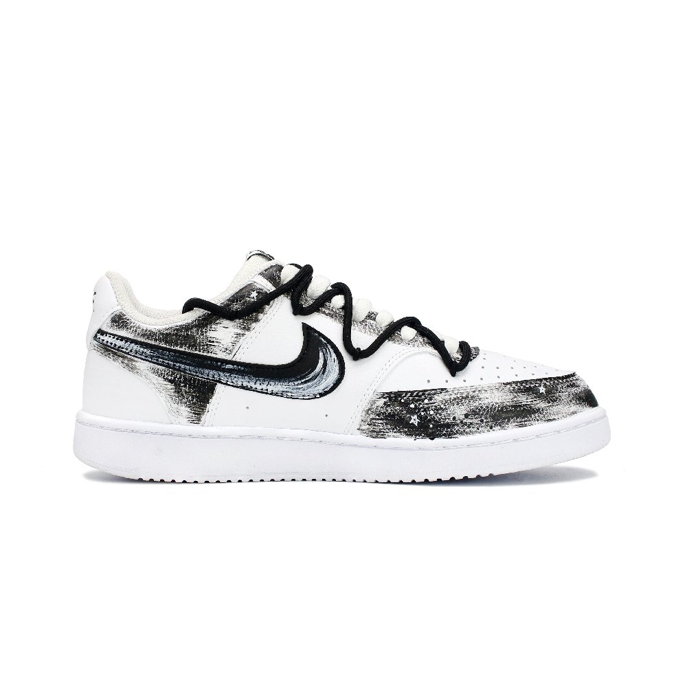 Nike Court Vision 1 Anti-Slip Wear-Resistant Low-Top Skateboard Shoes Men's Black White