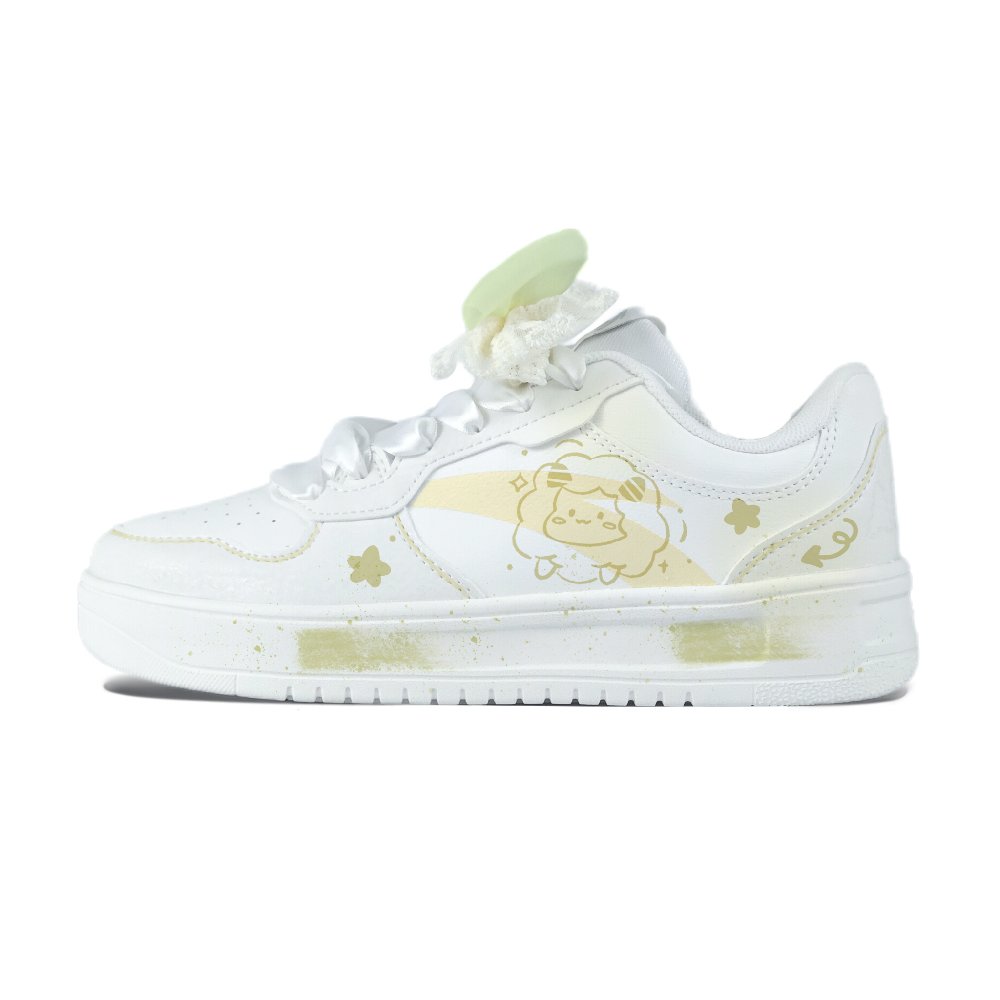 Anta Relaxed Slip Resistant Abrasion Resistant Low top Skateboard Shoes Unisex Yellow