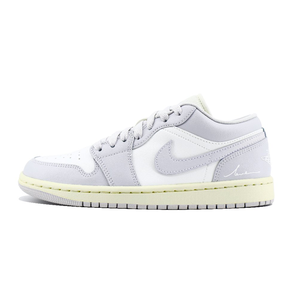 Jordan Air Jordan 1 Anti Slip Wear Resistant Low Top Vintage Basketball Shoes Unisex White Gray