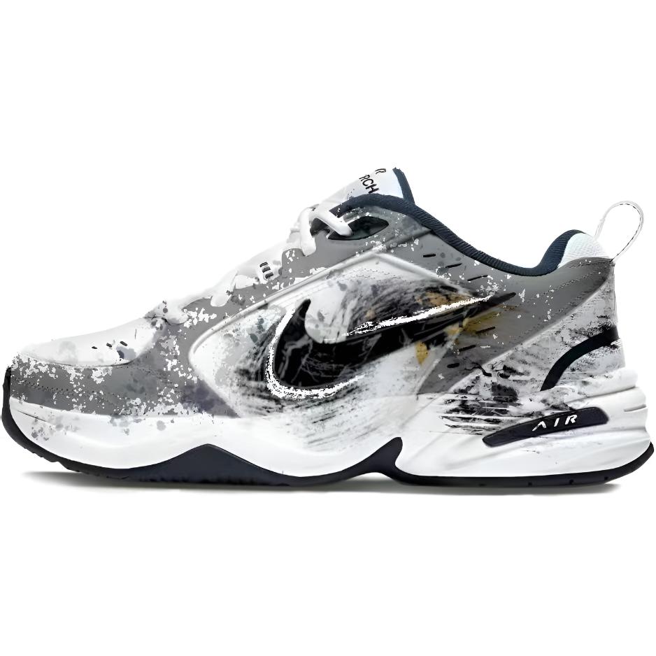 Nike Air Monarch 4 Floating Mountain Mist Cushioning, Wear Resistant Low Top Chunky Sneakers Unisex Black