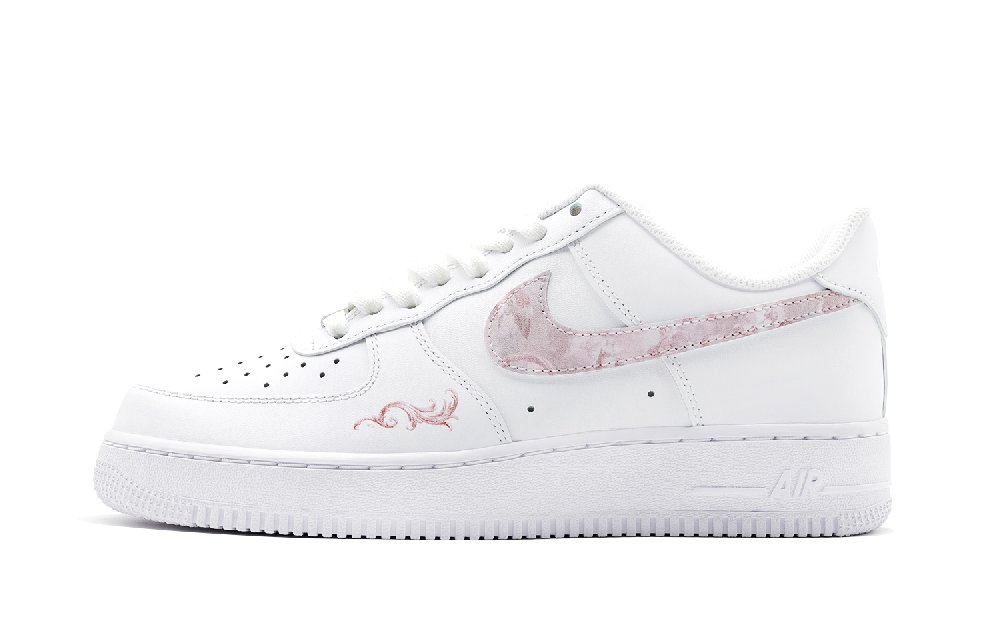 Nike Air Force 1 Pink Rococo Low Top Skateboard Shoes Women's Pink White
