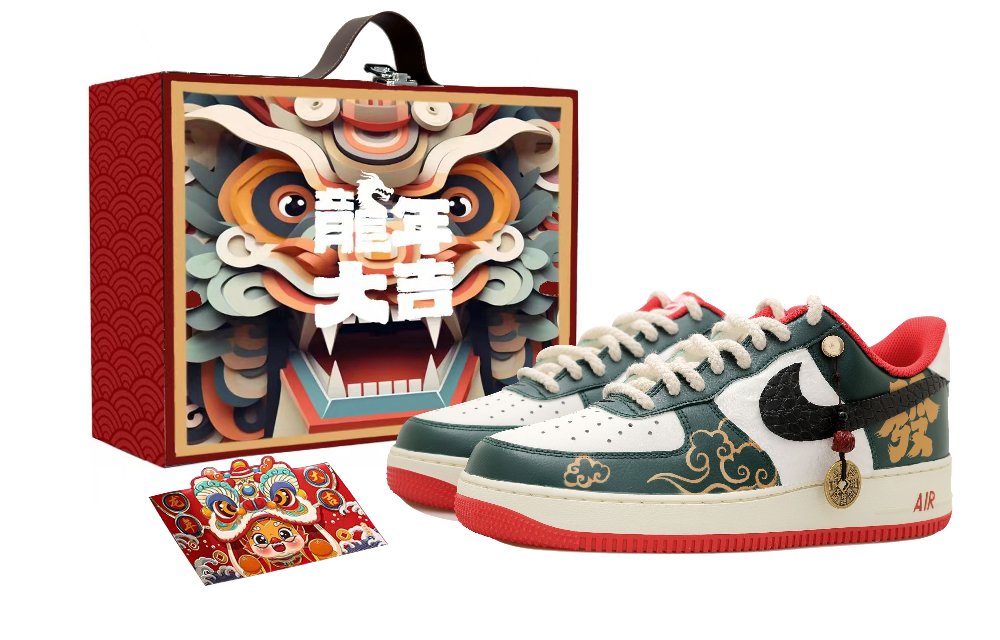 Nike Air Force 1 Low Top Skateboard Shoes Unisex White Red