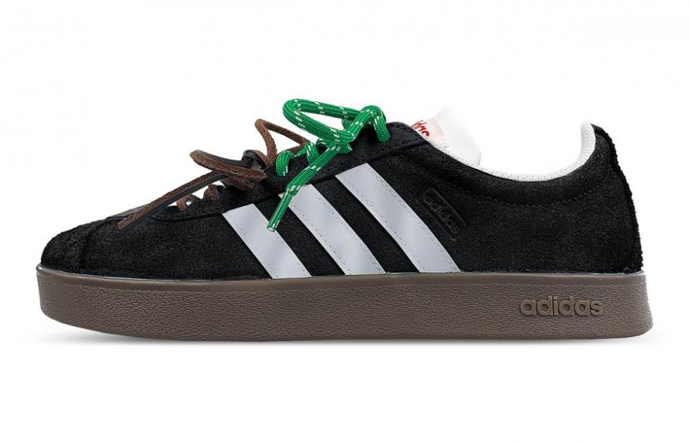 Adidas Neo Vl Court Anti-Slip Wear-Resistant Low-Top Skateboard Shoes Unisex Black Silver