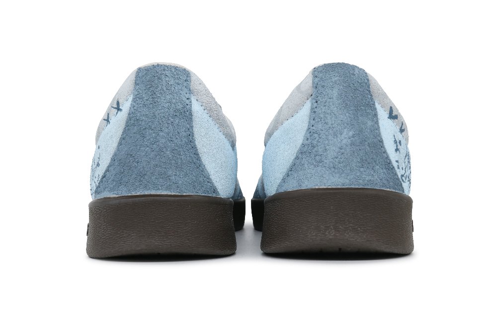 Adidas Neo Vl Court Classic Dreamy Butterfly Fantasy Anti-Slip Wear-Resistant Low-Top Skateboard Shoes Unisex Blue