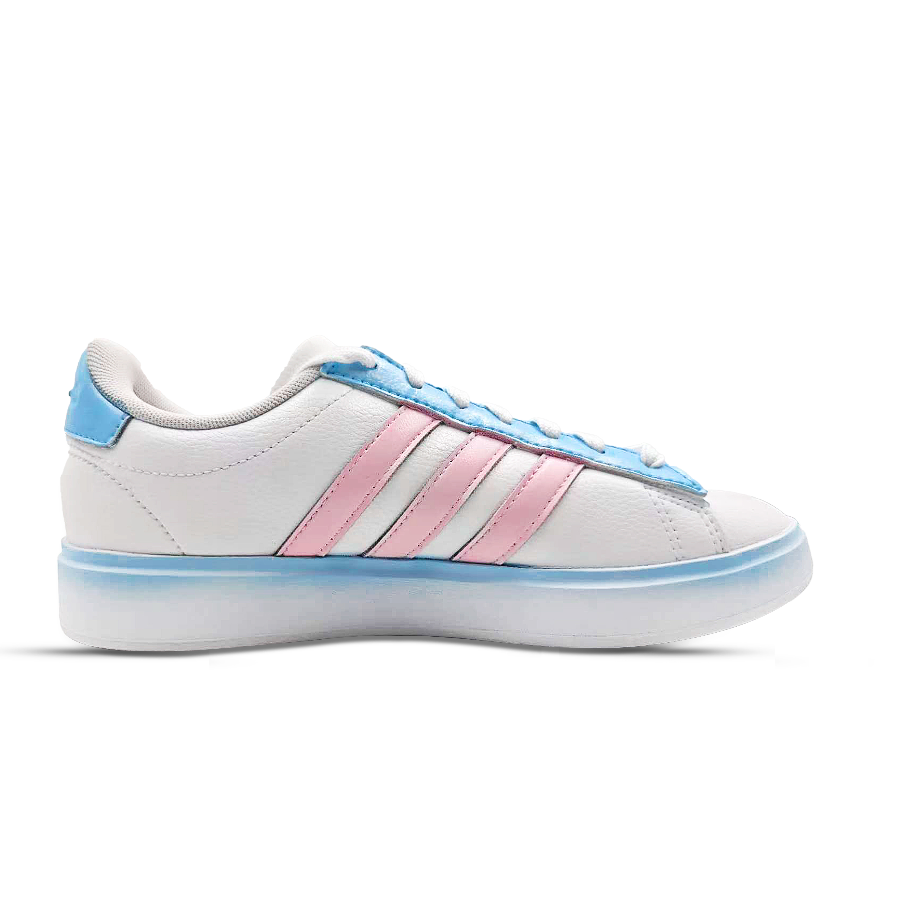 Adidas Neo GRAND COURT Cute Heart Love Confession Abrasion Resistant Low top Skateboard Shoes Unisex Blue Pink