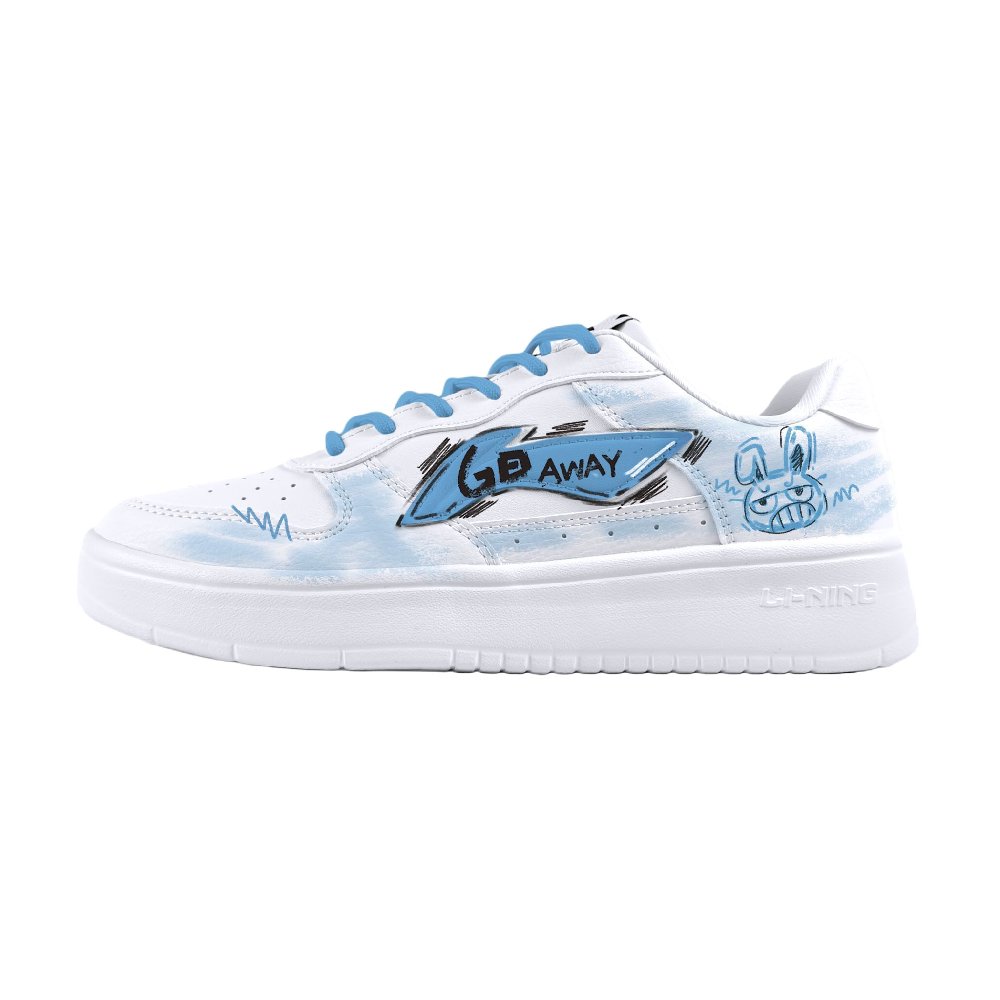 LiNing Pontoon Boats Slip Resistant, Abrasion Resistant, Breathable Low top Skateboard Shoes Unisex White