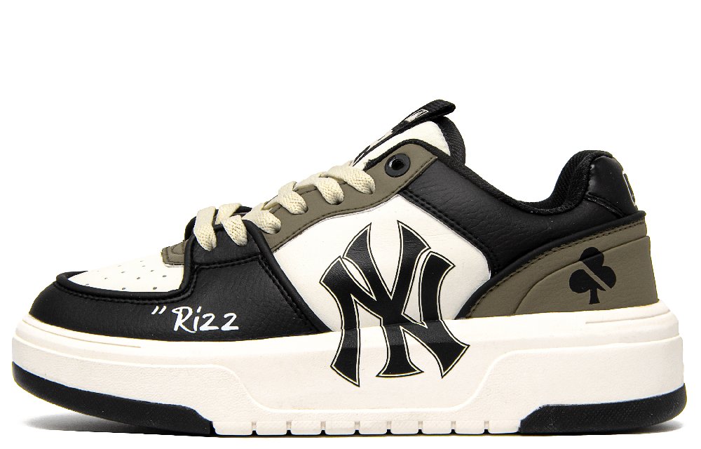 MLB Chunky Liner Black Diamond Roulette Slip-Resistant Height Increasing Low-Top Skateboard Shoes Unisex Beige Brown