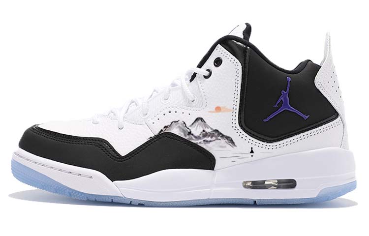 Jordan Courtside 23 Cushioned Slip-Resistant Abrasion-Resistant Low-Top Vintage Basketball Shoes Men's Black White