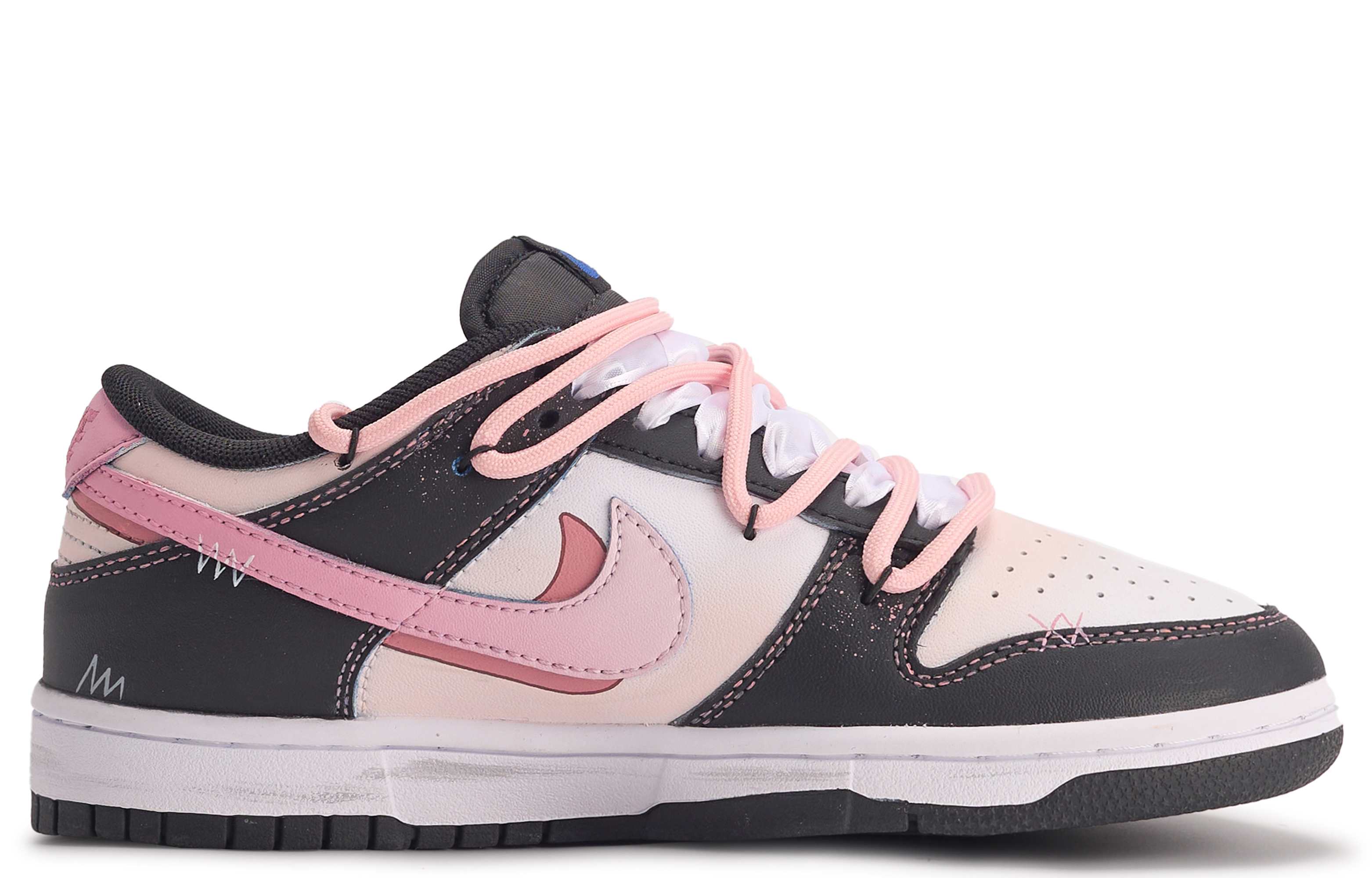Nike Dunk Da Vinci, Heartbeat Entrance Ticket Low top Skateboard Shoes Women's Black Pink