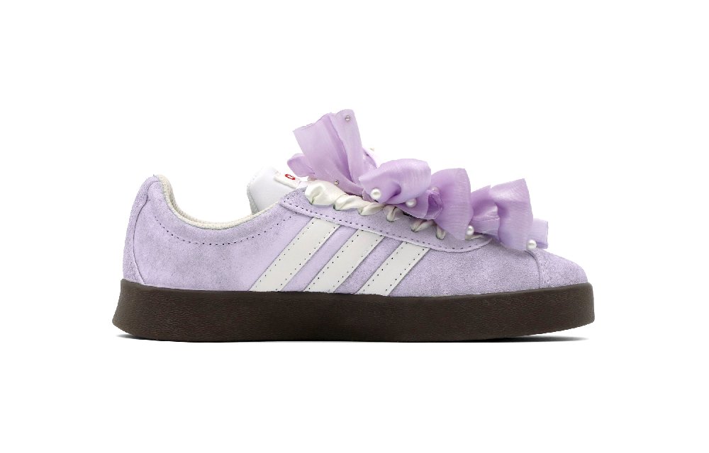 Adidas Neo VL Court Lifestyle Morning Mist Anti Slip Wear Resistant Low Top Skateboard Shoes Unisex Purple White