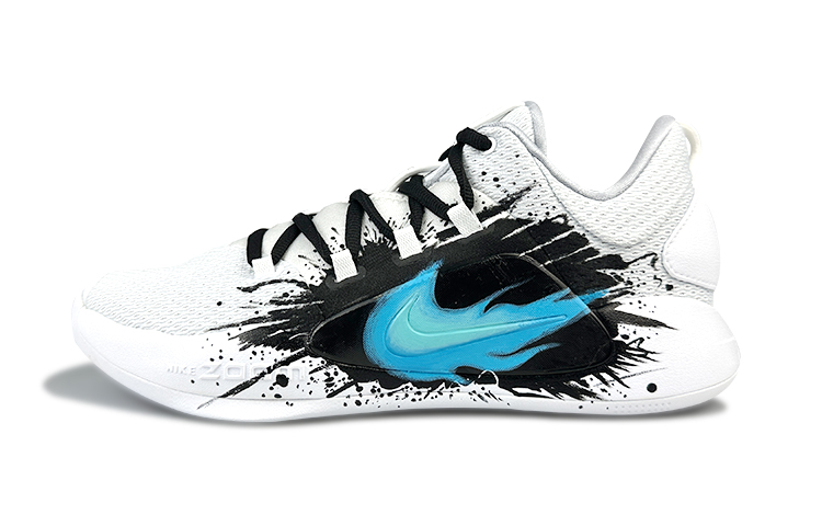 Nike Hyperdunk X Shock Absorbers With Slip Resistant Features Low Top Basketball Shoes Men's Black White Blue