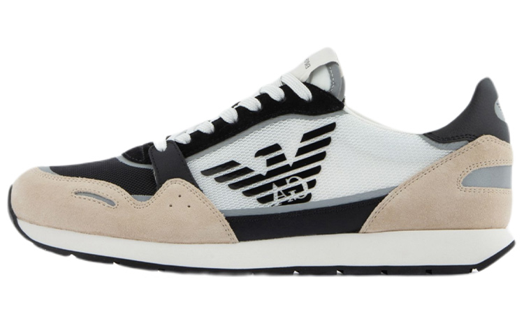 EMPORIO ARMANI Anti Slip Wear Resistant Low Top Casual Shoes Men's Beige Black White