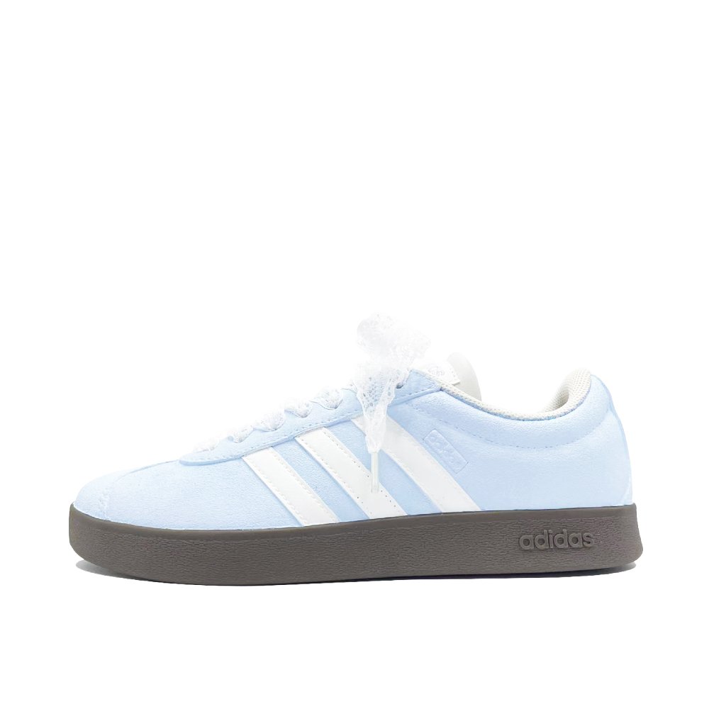 Adidas VL COURT 2.0 Blue Lace Abrasion Resistant Low Top Skateboard Shoes Unisex Blue White