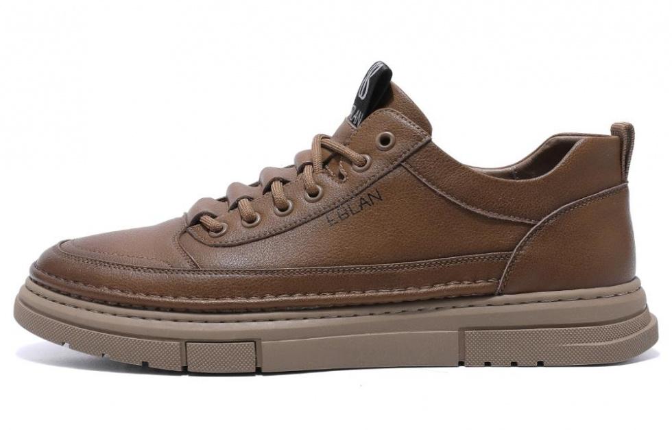 EBLAN Skateboard Shoes Men Low-Top Brown
