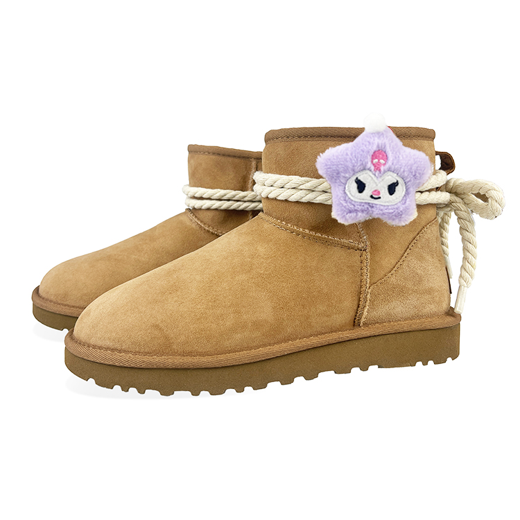 UGG CLASSIC MINI Warm And Wear-Resistant Short Snow Boots Women's Beige Chestnut