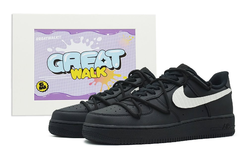 Nike Air Force 1 Low-Top Skateboard Shoes Unisex Black White