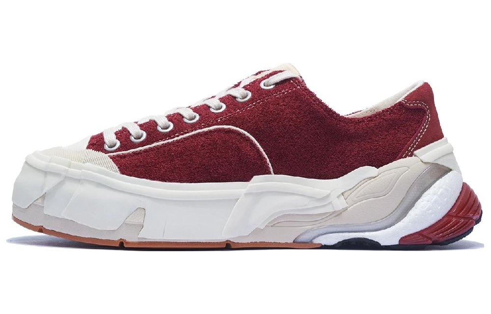 LiNing Wuji Durable Breathable Low-Top Casual Shoes Men's Deep Rich Red