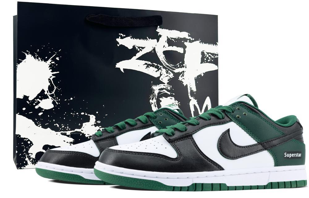 Nike Dunk Anti Slip Wear Resistant Low Top Skateboard Shoes Unisex Black Green