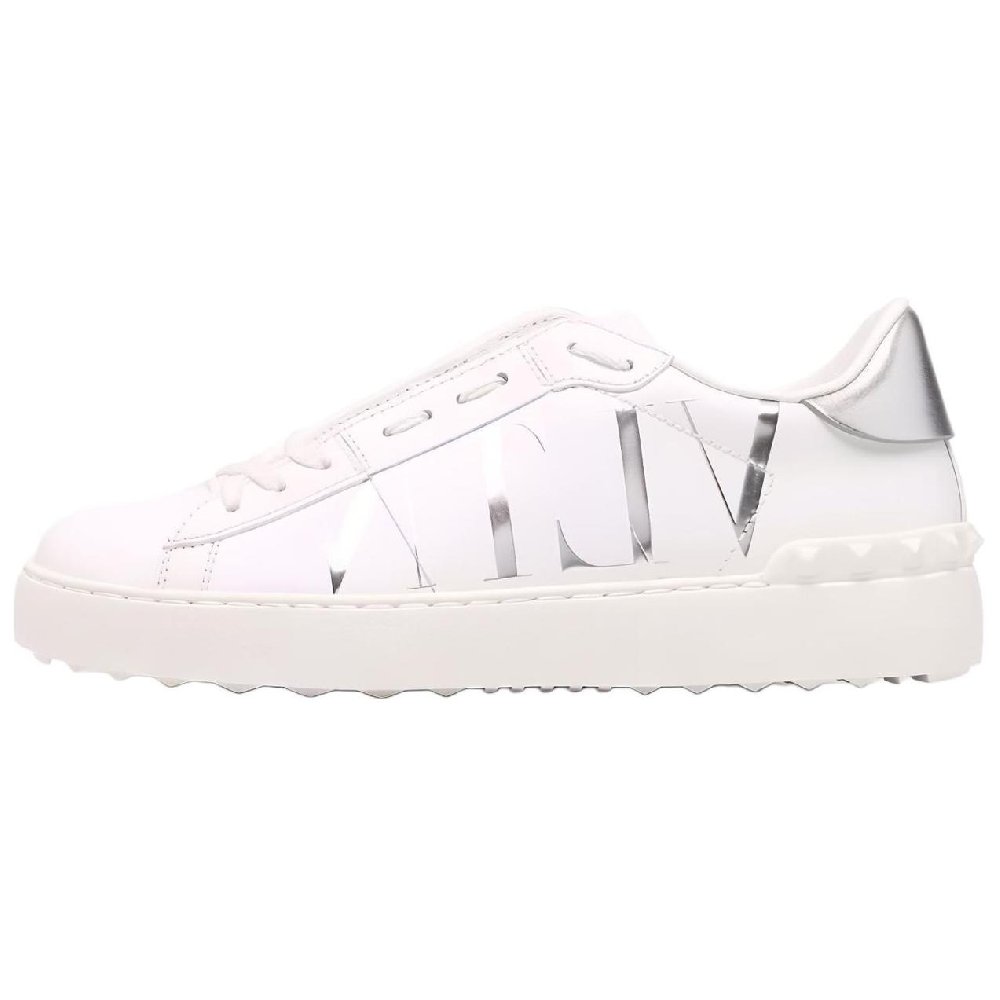 Valentino Open Low Top Stylish Skateboarding Shoes Women's White Silver