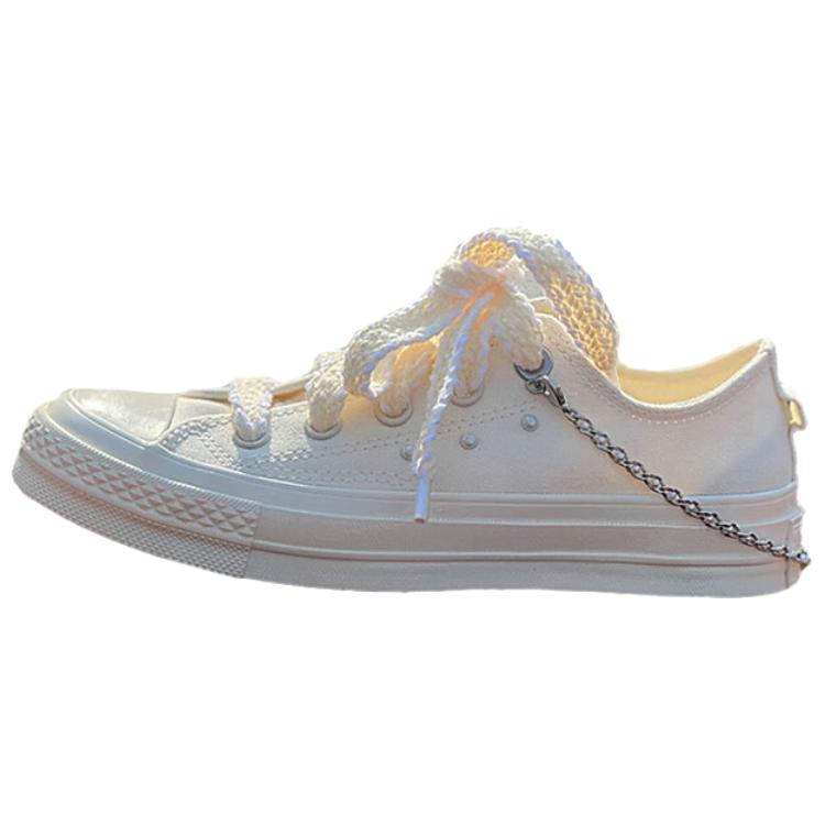 Converse CHUCK TAYLOR Anti-Slip Wear-Resistant Low-Top Skateboard Shoes Unisex White