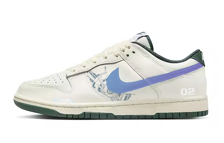 Nike Dunk Anti-Slip Wear-Resistant Low-Top Skateboard Shoes Unisex White Green