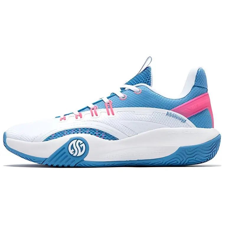 361° Anti-Slip Wear-Resistant Low-Top Basketball Shoes Men's White Blue