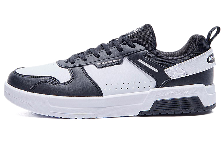 361° Aurora Q-BOOM Technology Slip-Resistant Cushioning Wear-Resistant Low-Top Skateboard Shoes Black White