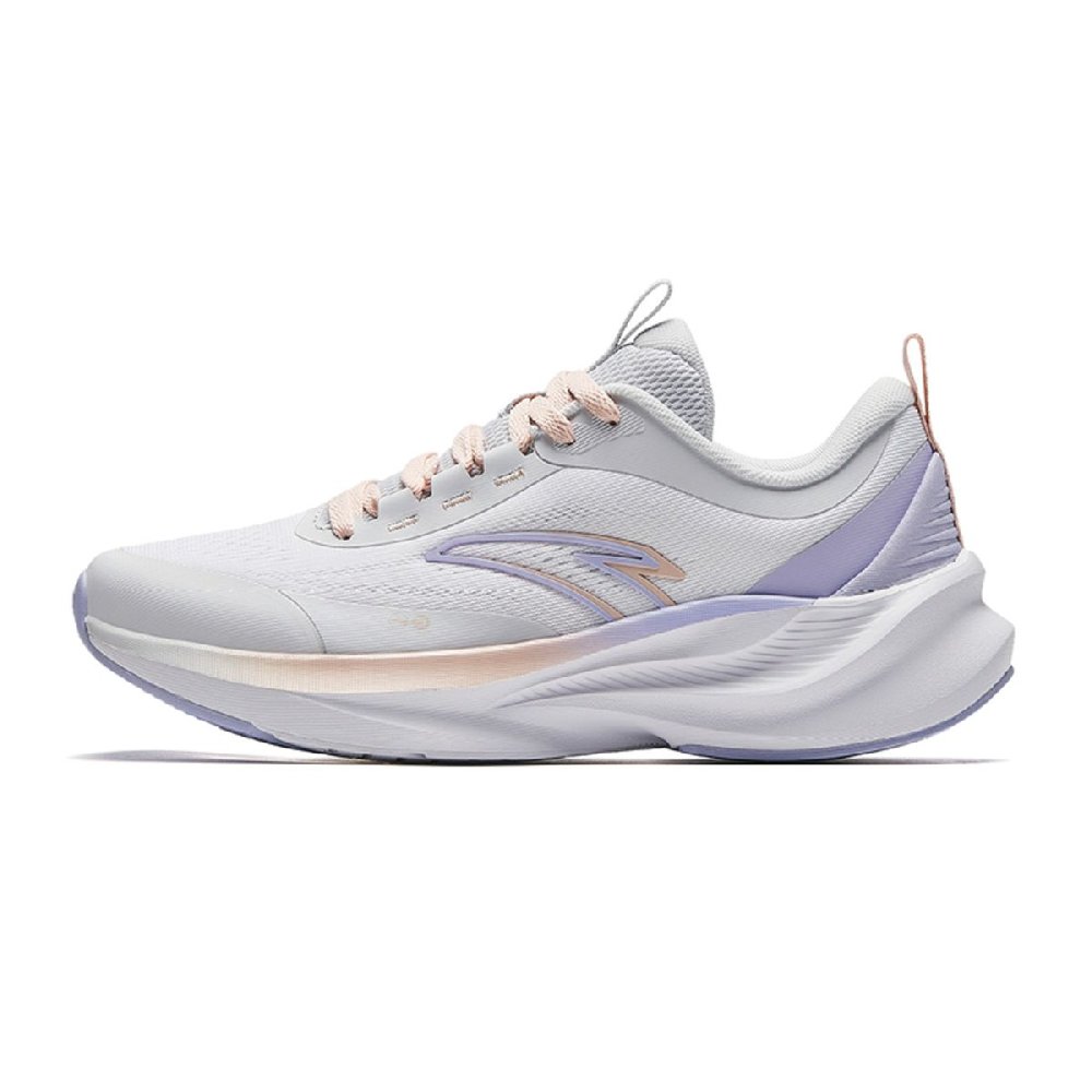 Anta Suburban Cushioning Wear-Resistant Low-Top Casual Running Shoes Women's Gray White Purple