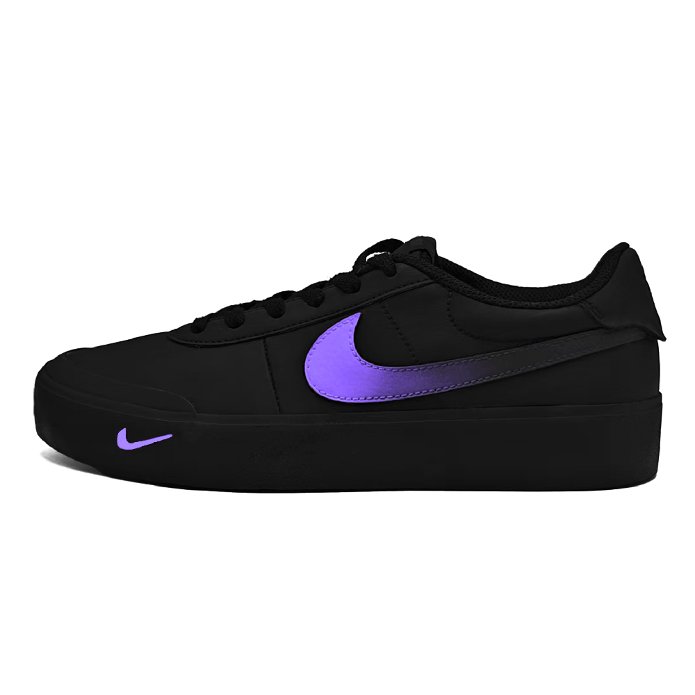 Nike Court Shot Lilac Non slip Lightweight Low Top Skateboard Shoes Unisex Black Purple