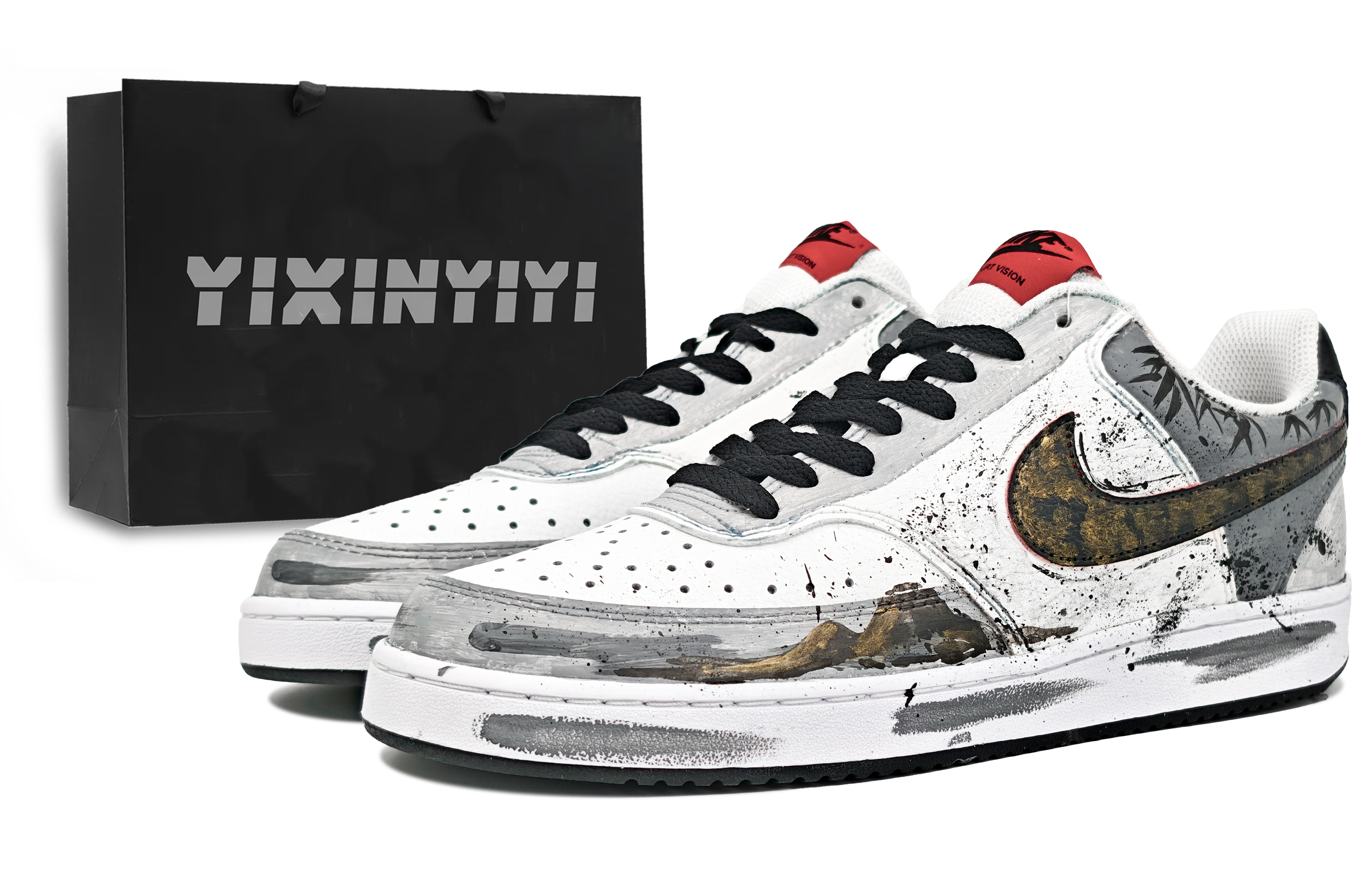 Nike Court Vision 1 Wear resistant And Lightweight Low top Skateboard Shoes Men's Black Gold купить в интернет-магазине Yoocart с быстрой доставкой по России.