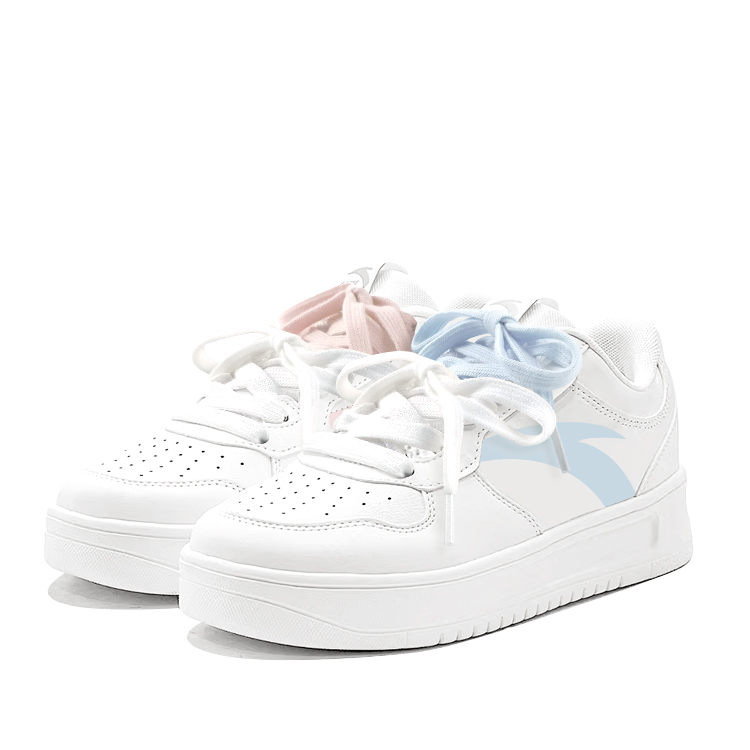 Anta Relaxed Slip Resistant Abrasion Resistant Low top Skateboard Shoes Unisex Blue Pink Mismatched