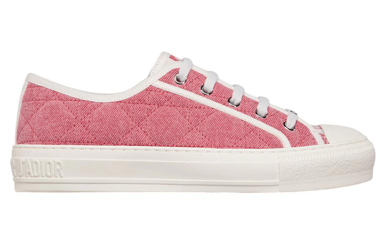 DIOR Walk'N'DIOR Low Top Pink Faded Cannage Embroidered Denim Women's
