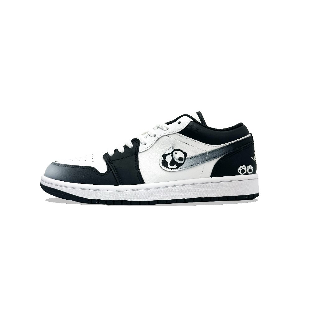 Jordan Air Jordan 1 Wao Cushioned Slip-Resistant Low-Top Vintage Basketball Shoes Men's Black White
