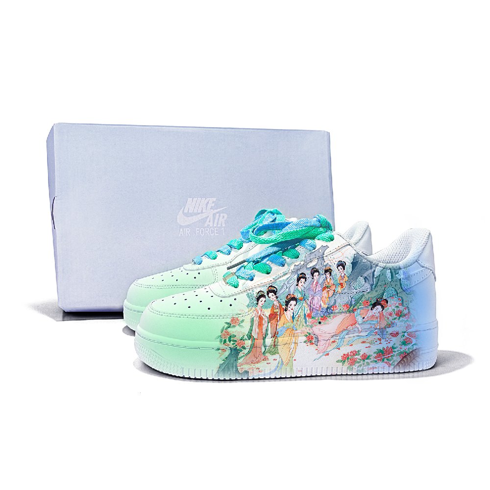 Nike Air Force 1 Anti-Slip Wear-Resistant Lightweight Breathable Low-Top Skateboard Shoes Women's