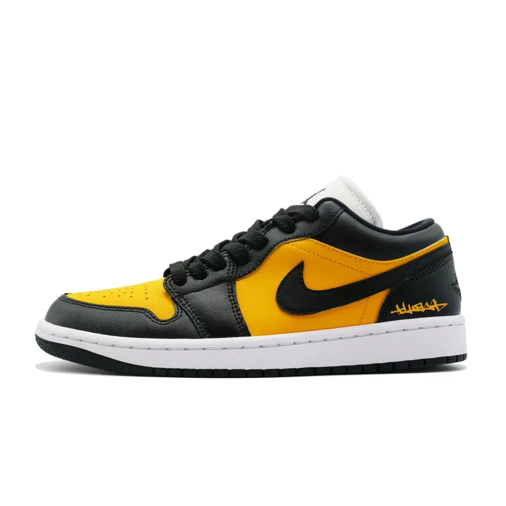 Jordan Air Jordan 1 Bumblebee Abrasion Resistant Low top Vintage Basketball Shoes Unisex Yellow Black