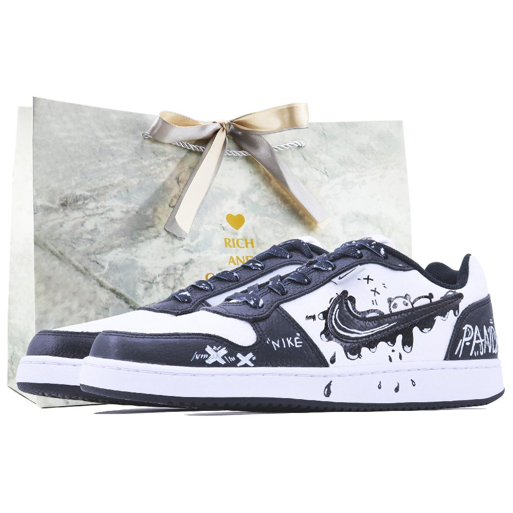 Nike EBERNON Anti-Slip Wear-Resistant Low-Top Skateboard Shoes Men's White