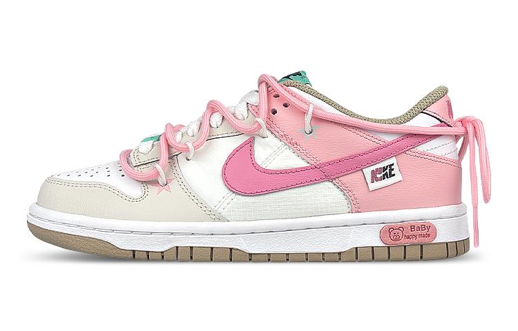 Nike Dunk Low Low-Top Skateboard Shoes GS White Pink