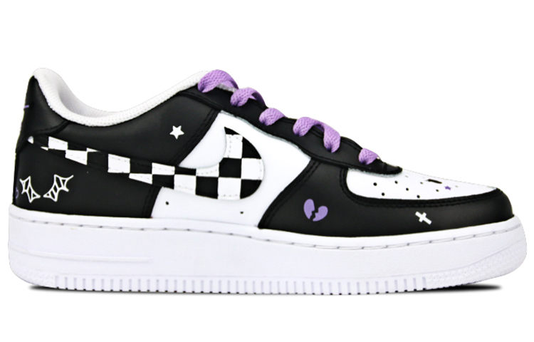 Nike Air Force 1 07 Air Force 1 Anti Slip Wear Resistant Low Top Skateboard Shoes Women's Black White Purple купить в интернет-магазине Yoocart с быстрой доставкой по России.