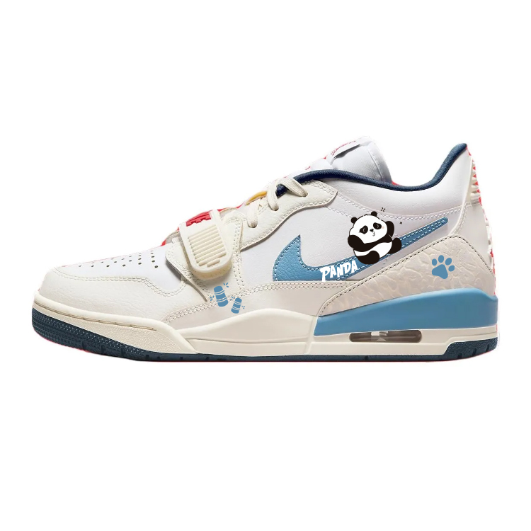 Jordan Legacy 312 Durable Breathable Low-Top Vintage Basketball Shoes Unisex Beige Blue