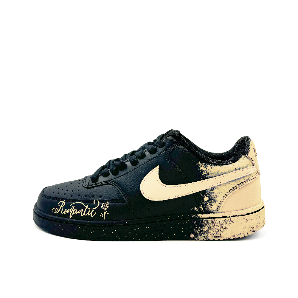 Nike Court Vision Low Wear-Resistant Slip-Resistant Low-Top Skateboard Shoes Unisex Black Yellow