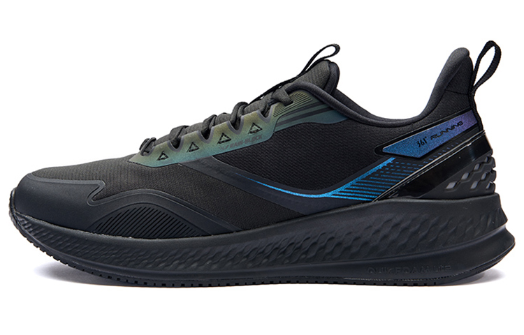 361° Cushioning Wear-Resistant Low-Top Running Shoes Men's Obsidian Black Comfortable