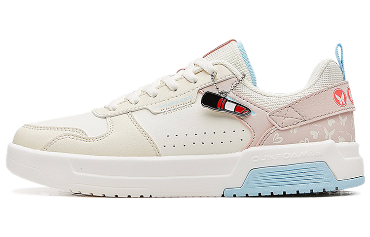 361° Aurora Q-BOOM Technology Durable Breathable Low-Top Skateboard Shoes Women's Beige Pink