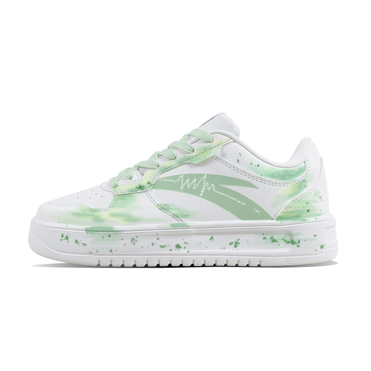 Anta Relaxed Anti Slip Wear Resistant Low Top Skateboard Shoes Unisex Green