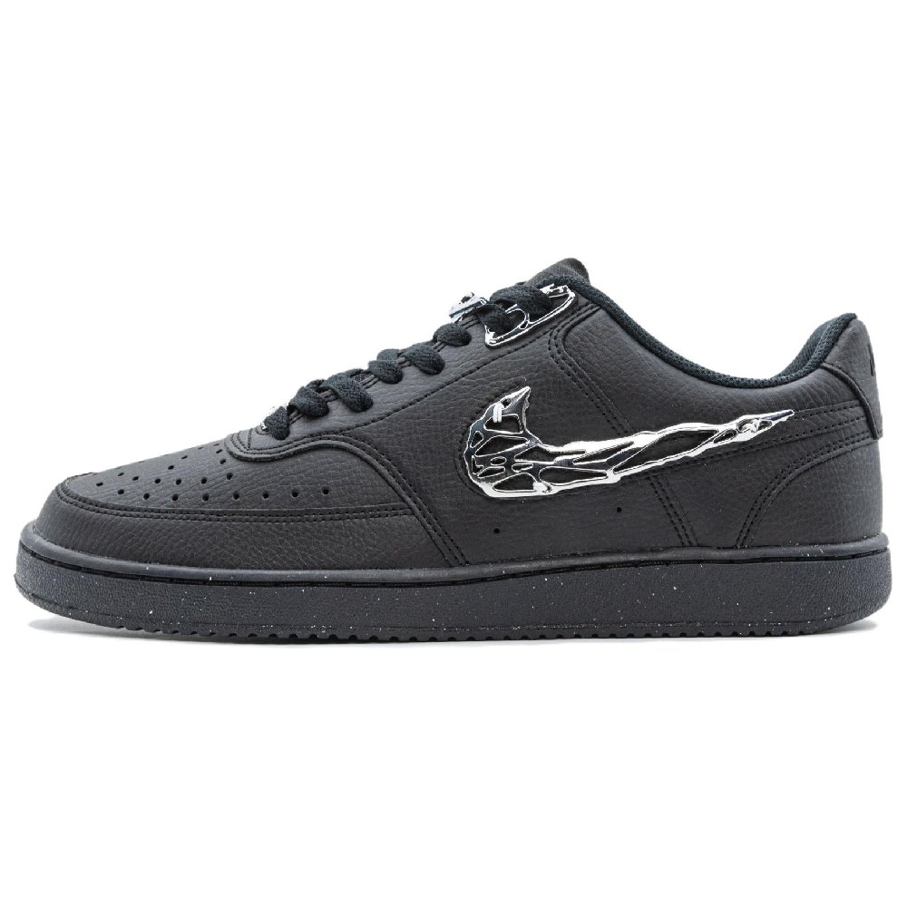 Nike Court Vision Anti Slip Wear Resistant Low Top Skateboard Shoes Men's Black
