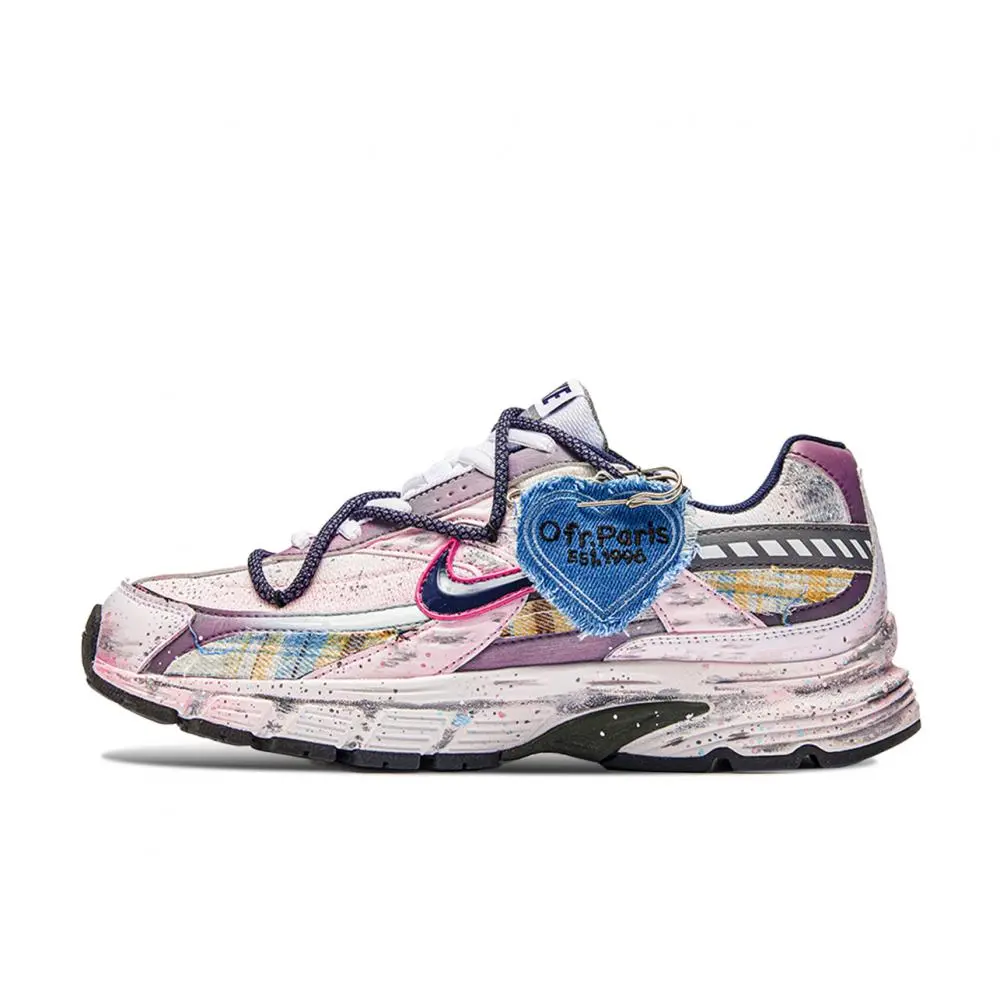 Nike Initiator Enlightenment, Multicolor Plaid Abrasion Resistant Low Top Casual Shoes Unisex Pink Gray